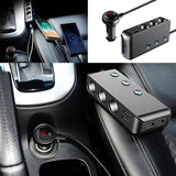 12-24V Cigarette Lighter Splitter QC3.0 + 3-Port USB Car Charger with ON-Off Switch LED Display Voltag for All Phone and PC