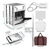 Camping Wood Stove Portable Folding Lightweight Stainless Steel Wood Stove Backpacking Stove for Outdoor Survival