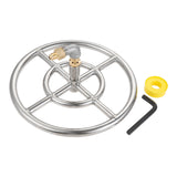 Propane &amp; Natural Gas Fireplace, Fire Pit 12 Inches 304 Stainless Steel Propane Fire Pit Ring Burner + 150K BTU Valve