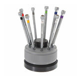 9pcs Professional Watchmakers Tool Practical Durable Screwdriver Set With Stand Accuracy Eyeglasses Flat Blade Metal Repair