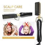 Multifunctional Hot Comb Hair Straightener Electric Hot Comb Flat Iron Hair Straightening Brush and Curling Iron Wet and Dry