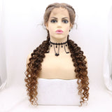 Twisted Braided 360 Lace Chemical Fiber Wig Ladies Long Curly Hair Braided Wig