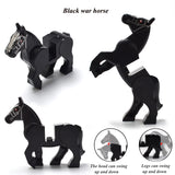 Children's Weapon Building Blocks Black War Horse Bricks Middle Age Action Figures Land Force Blocks Knight Armor Toys Gifts
