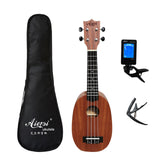 Full Pack Aiersi 21 Inch Soprano Spruce Mahogany ukulele With Dolphin Pineapple Design Ukelele Guitar With Bag Tuner Capo
