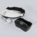 Headband Magnifying Glass With Led Lamp Magnifier For Beekeeping Equipment 1.0-6.0X Multiple Magnification Mirror With 5 Lens
