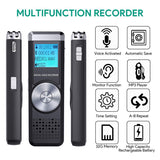 Digital Voice Recorder Audio Sound Recorder Portable MP3 Recorder for Meeting Lecture Voice Activated Recorder