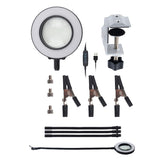LED Magnifier Bench Vise Table Clamp 4pc Flexible Arms Third Hand Tool Soldering