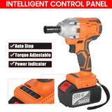 Cordless Brushless Impact Wrench 1/2 Inch 380Nm High Torque 4.0A Li-ion Battery Variable Speed with Carry Box Socket