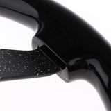 3 Spoke Boat Marine Silver Hard Steering Wheel with Black Alloy Grip