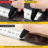 2 Pcs Multipurpose Solid Carpenter Pencil With 24 Refills Long Nosed Deep Hole For Woodworking Scribe Architect Drawing