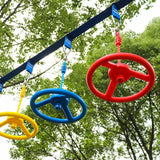 Outdoor Indoor Shaking Hands Climbing Sports Swing Ninja Wheel Set Accessories Children's Swing Ring Steering Wheel With Rope