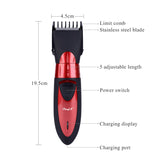 Kairui Hair Trimmer Waterproof Clipper Cutting Length Adjustable Cutter Rechargeable Men Shaver Razor Quiet Cutter Child Baby