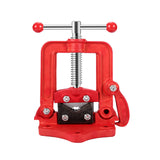 Bench Pipe Vice Yoke Hinged Clamp on Type Threader Pipe Plumbing Vise Hand Tools