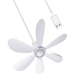 6 Leaves 5V USB Ceiling Fan Camping Tent Fans Air Cooler Multifunctional Fly Repellent for Outdoor Dormitory Home Bed