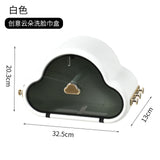Cloud Shape Toilet Paper Holder Paper Tissue Box Plastic Bathroom Dispenser Wall Mounted Roll Paper Storage Box Free Punching