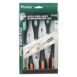 Pro'sKit SD-2301 Two-color Pro-Soft Screwdriver Set ABS Handle Magnetic Hardness Durable Screwdrivers Set(Ten/One Word 6 Sets)