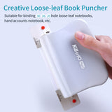 10-Hole Paper Punch Handheld Metal Puncher Support Multiple 20/26/30 Hole Punching 10 Sheet Capacity 5.5mm Aperture for A4 A5 B5