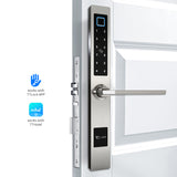 Waterproof European Style TTlock Bluetooth fingerprint access electronic Smart door lock For Aluminum Glass Door
