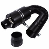 Universal Car 3 inch Carbon Fibre Cold Air Filter Feed Enclosed Intake Induction Pipe Hose Kit Universal 1 Set