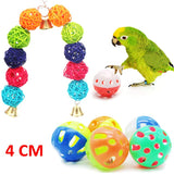 13pcs Bird Cage Toys Parrots Reliable &amp; Chewable - Swing Hanging Chewing Bite Bridge Wooden Beads Ball Bell Toys Random Color