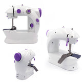 Sewing Machine Mini Portable Household Night Light Foot Pedal Straight Line Hand Table Two Thread Kit Electric