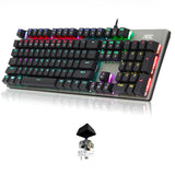 104 Keys Wear Resistance Universal For Desktop Switch Gaming Mechanical Wired Keyboard Metal Computer Accessories RGB Backlight