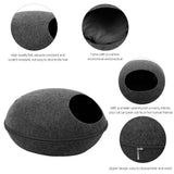 Detachable Cat Bed Breathable Cat Pet Cave Dog Cat Sleeping Bed Natural Felt House With Cushion for Pets Cats Pet Accessories
