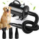 Dog Cat Pet Grooming Hair Dryer with Heater Adjustable Speed Pet Hair Dryer High Velocity Pet Dryer with Hose/Nozzles/Manual