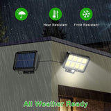 160 COB Solar Powered Light Outdoor Motion Sensor Sunlight Waterproof Wall Lamp For Garden Garage Driveway Porch Fence