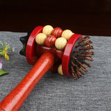 Handle Wooden Roller Massager Hammer Stick Knock Massager With Comb Roller And Needle For Blood Circulation For Back Waist Care