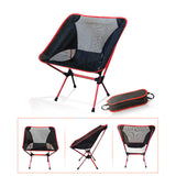 Outdoor Camping Chairs Ultralight Folding Moon Chair Hiking Travel BBQ Chair High Load 150kg Beach Oxford Cloth Fishing Chair