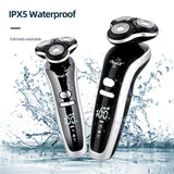 USB Rechargeable 4 IN 1 Hair Clipper Shaver 4D Triple Blade Head  Razors Nose Hair Trimmer Facial Cleaning brush Beard Trimmer