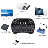I8 Wireless Keyboard Backlit 2.4GHz Mini English Touchpad Keyboard Air Mouse Remote Control for Laptop TV BOX Projector