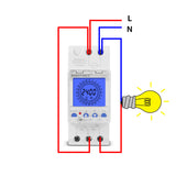 Digital LCD 24 Hours Electronic Time Clock 85-265V Din Rail Hours Programmable Intelligent Analog Timer with 15 Mins Interval
