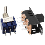 5Pcs 3 Position 2P2T DPDT ON-OFF-ON Miniature Mini Toggle Switch With 10Pcs 6 Pin 3 Position DPDT Panel Slide Switch