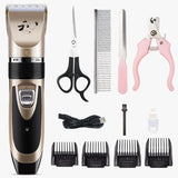 Professional Dogs Grooming Clipper Kit USB Rechargeable Hair Clipper For Dog Low Noice Pet Hair Trimmer Home Use Device