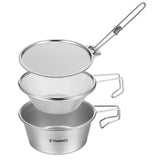 TOMSHOO Stainless Steel Sierra Cup Bowl with Mesh Strainer Colander and Lid for Camping Hiking Backpacking Cups Picnic Cookware