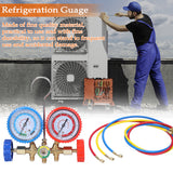 Manifold Dual Gauges Set Air Refrigeration Equipment Pressure Measuring Tool Brass Connection Air-conditioner Repairing Device