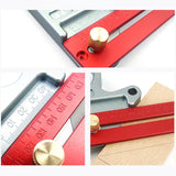 200/300/400mm Woodworking 45/90 Degree Scriber Ruler Height Gauge Measuring Tool 6XDD