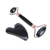 Jade Stone Facial Massage Roller For Face Neck Natural Massager Green Guasha Scraper Set Thin Lift Beauty Slimming Tools Roller