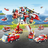 Forange Building Blocks Car Police Robot Mech Model High-tech Brick Children Christmas Gift City Toys for Children