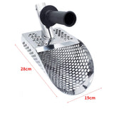 Promotion--Sand Scoop for Metal Detecting, Stainless Steel with Hexahedron 7Mm Holes for Beach Treasure Hunting Plastic Handle