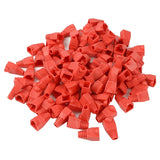 100 Pcs RJ45 Jacket Crystal Head Jacket Plastic Protective Cover Ethernet Network Cable Connector Cover(Red)