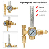 Argon Regulator Pressure Reducer 0-25LPM Flow Meter Regulator Mig Tig Flowmeter 3500PSI Gauge