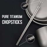 Lightweight Titanium Chopsticks Camping Chopsticks for Noodles Rice Cutlery Cookware for Home Outdoor Camping Hiking Picnic