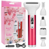 5 in 1 Electric Hair Remover Rechargeable Lady Shaver Nose Hair Trimmer Eyebrow Shaper Leg Armpit Bikini Trimmer Women Epilator