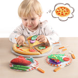 Pretend Play Set Simulation Food Cutting Pizza Fruits Vegetables Kitchen Series Plush Toys Play House Toy Set Kids Education Toy