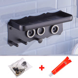 Universal Hair Dryer Holder Wall Mount Self Adhesive Black Silver Hairdryer Hanger Storage Rack For Dyson Bathroom Organizer