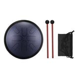 10 Inches Steel Tongue Drum 8 Notes Handpan Drum Travel Drum Percussion Instrument with Mallets Carry Bag for Meditation Yoga