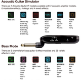Nux Mighty Plug MP-2 Guitar Headphone Amplug Bass Headphone Amplifier with Cabinet IR Noise Gate Modulation Delay Reverb Effect